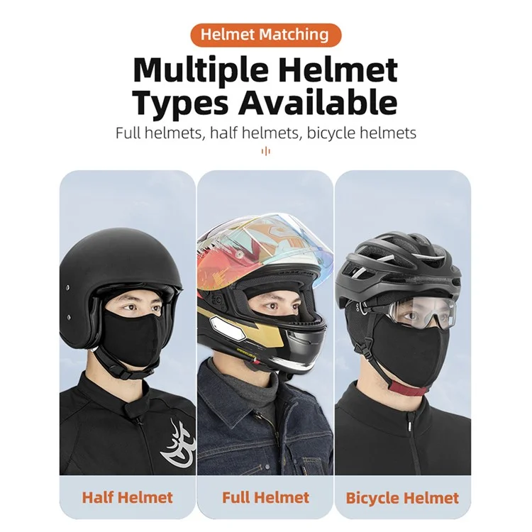 ROCKBROS LF8308 Touca de Inverno para Bicicleta, Balaclava, Touca de Bicicleta com Buraco para Óculos, Bandana Esportiva, Headband à Prova de Vento para o Rosto