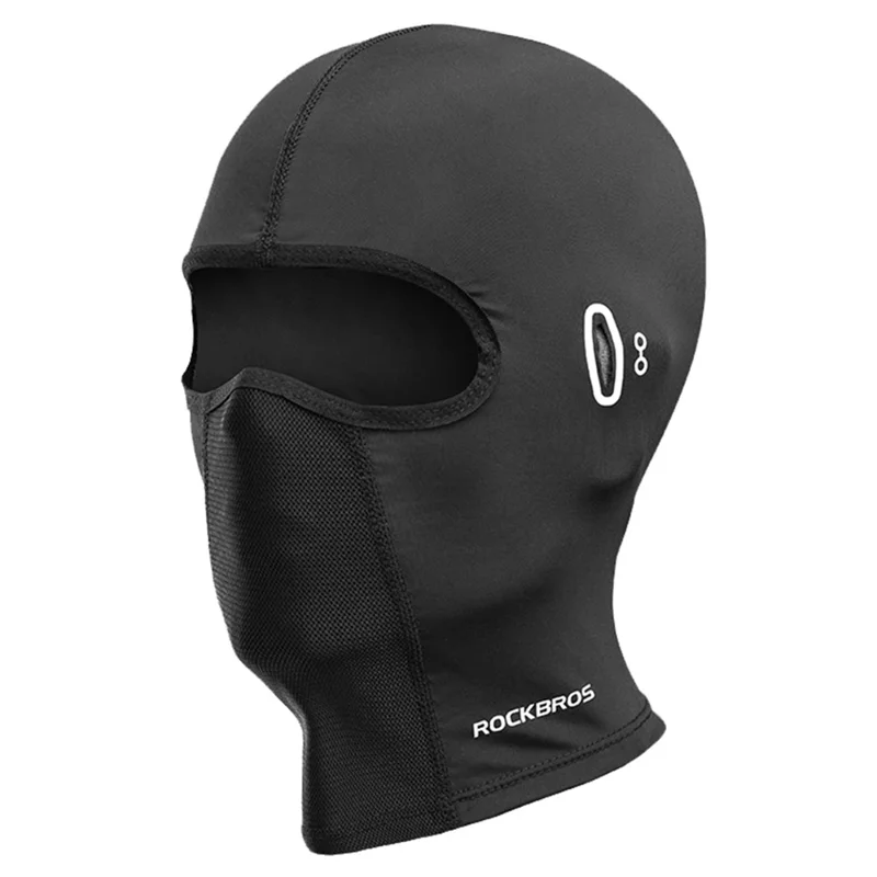 Rockbros LF8065 Motage de Moto Masque Protection Solaire Soleil Ice Silk Outdoor Caplage Caplava Scraf Stretch Casqueur - Noir / Avec Trou de Verres