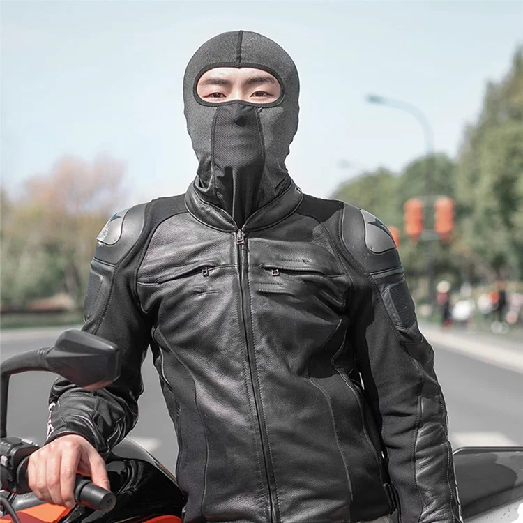 ROCKBROS LF8112 Balaclava Face Cover Outdoor Ciclismo Traspirante Ghiaccio Seta Sunproof Collo Sciarpa Ghetta - Nero/con Foro Per Occhiali