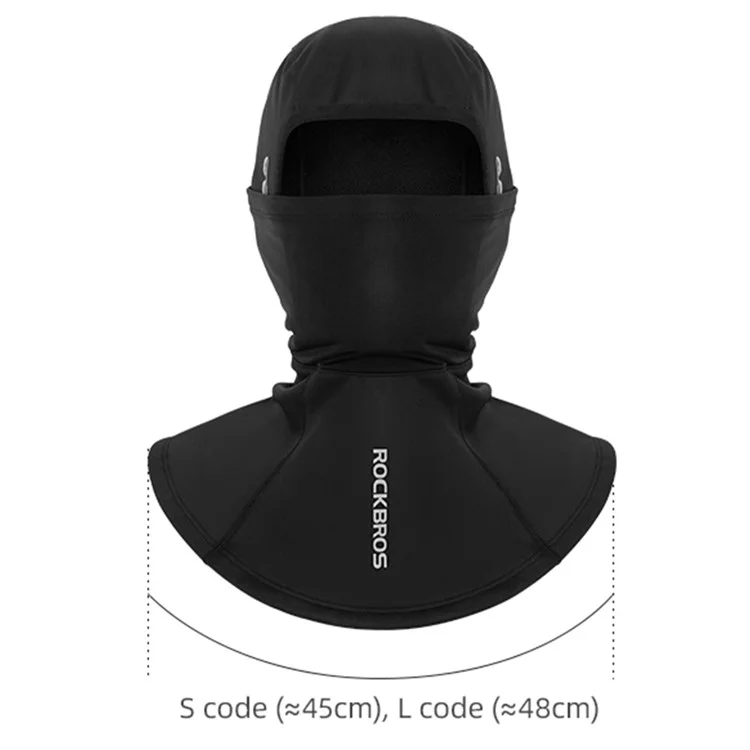 ROCKBROS 13420046001 Lenço de Motocicleta Windproof Cycling, Máscara Facial de Inverno Forrada de Fleece - S