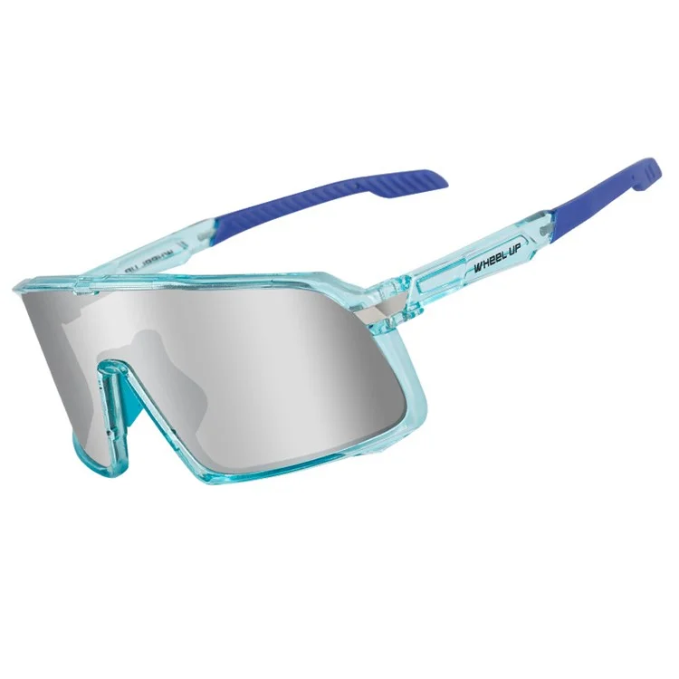 WHEEL UP Large Frame Anti-UV Cycling Sunglasses Polarized Eyeglasses Riding Eyewear - Light Blue