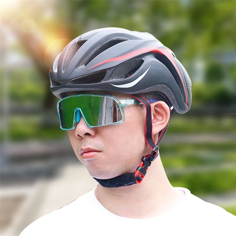 WHEEL UP Large Frame Anti-UV Cycling Sunglasses Polarized Eyeglasses Riding Eyewear - Light Blue