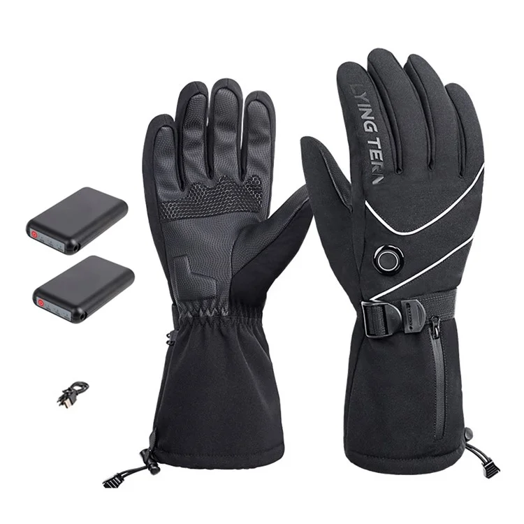 Guantes de Nieve de Motocicleta Volante Motora de Nieve Calentada Pantalla Táctil Guantes de Esquí de Invierno Guantes de Calefacción Eléctrica, Batería Alimentada Por la Batería