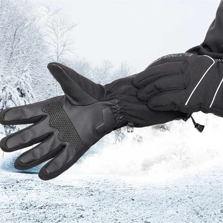 FLYINGTERN Motorcycle Snowmobile Heated Gloves Touch Screen Heated Mittens Winter Ski Gloves Electric Heating Thermal Gloves, Battery Powered