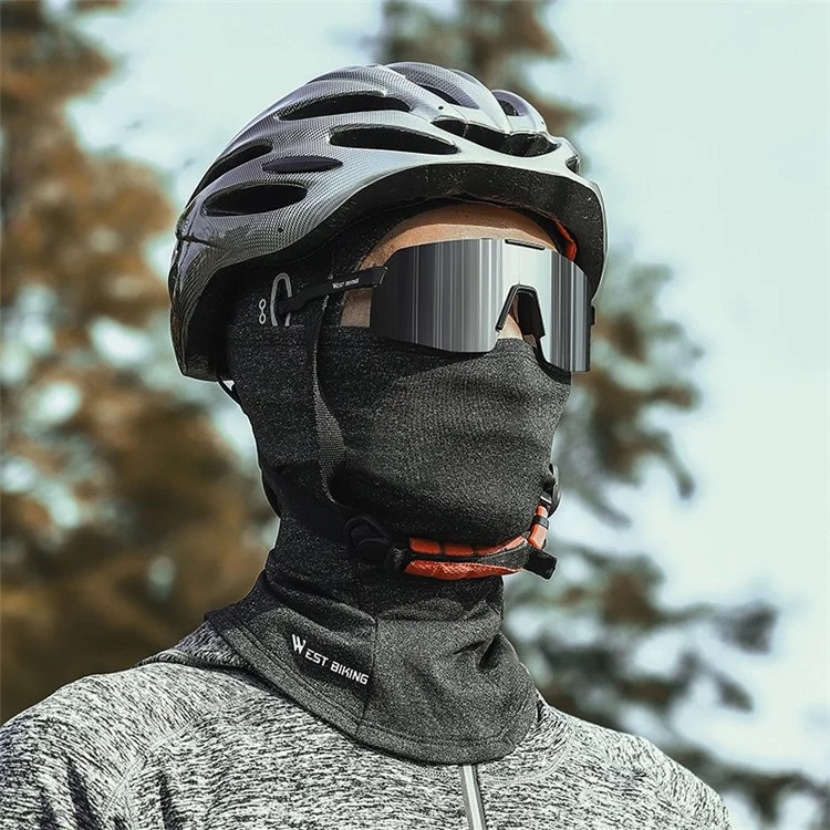 WEST BIKING YP0201343 Scaldacollo Antivento per Ciclismo, Sciarpa Traspirante con Fori per Occhiali - Grigio