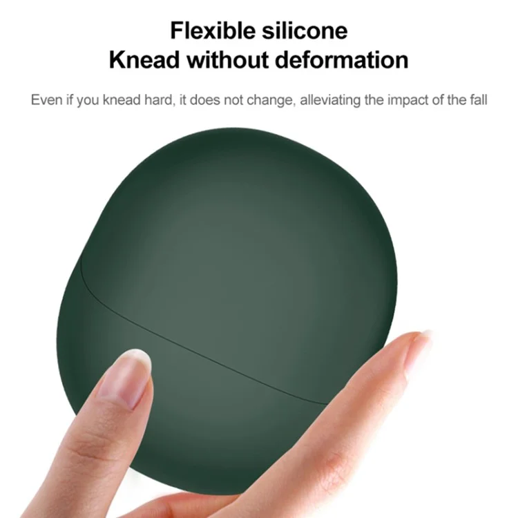 For Xiaomi Buds 4 Bluetooth-compatible Earphone Charging Bin Case Flexible Silicone Sleeve Full Protection Cover - Green