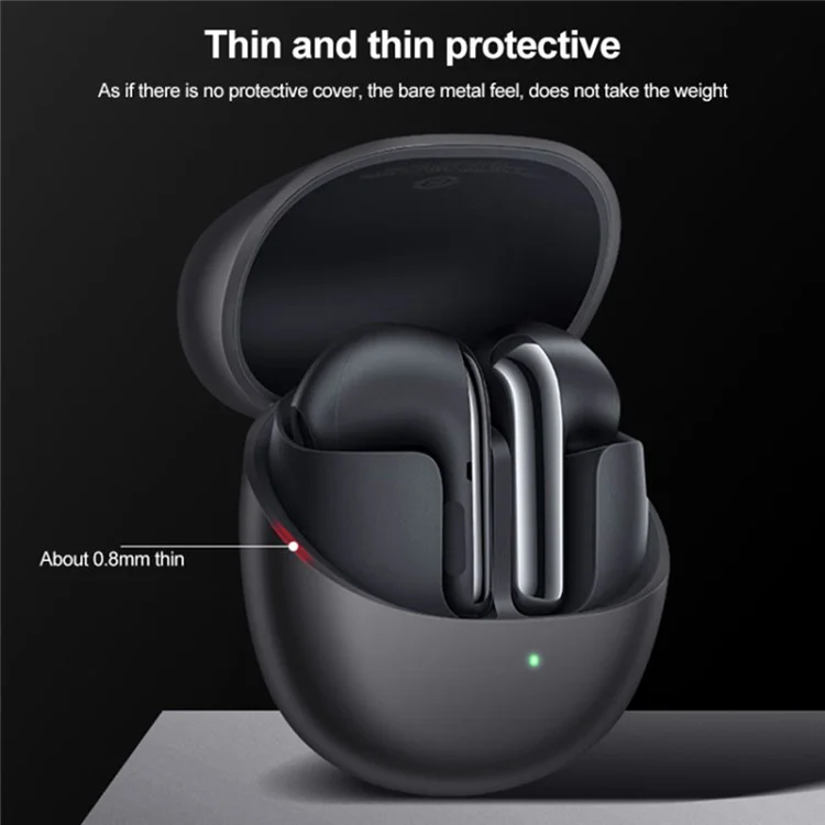 For Xiaomi Buds 4 Bluetooth Earphone Charging Bin Case Flexible Silicone Sleeve Full Protection Cover - Green