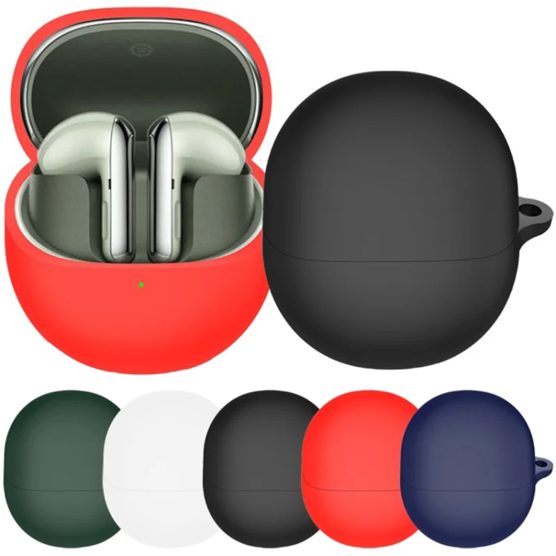 For Xiaomi Buds 4 Bluetooth-compatible Earphone Charging Bin Case Flexible Silicone Sleeve Full Protection Cover - Black