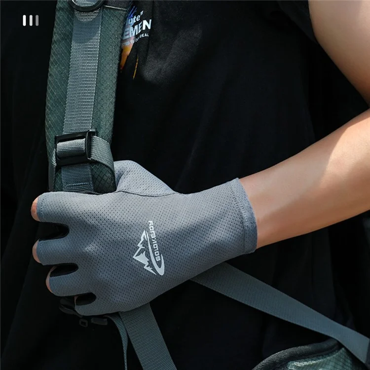 GOLOVEJOY XG51 Une paire de gants pour hommes Cyclisme Pêche Demi-doigts Gant de compression pour la protection des mains pour la randonnée, le camping, la course - Noir / Taille: L