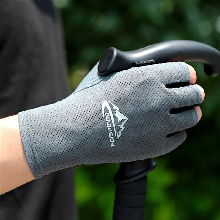 GOLOVEJOY XG51 Une paire de gants pour hommes Cyclisme Pêche Demi-doigts Gant de compression pour la protection des mains pour la randonnée, le camping, la course - Noir / Taille: L