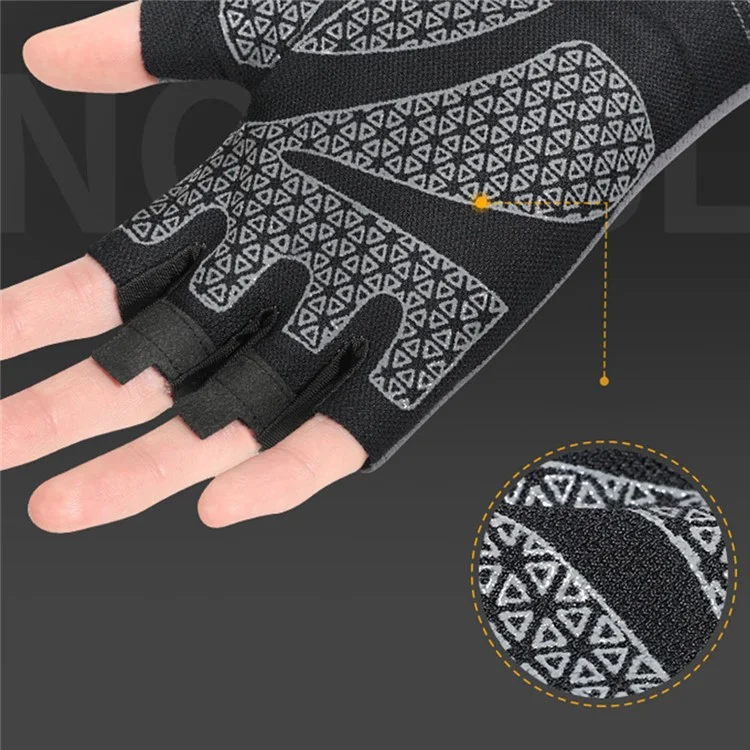 GOLOVEJOY XG51 Une paire de gants pour hommes Cyclisme Pêche Demi-doigts Gant de compression pour la protection des mains pour la randonnée, le camping, la course - Noir / Taille: L