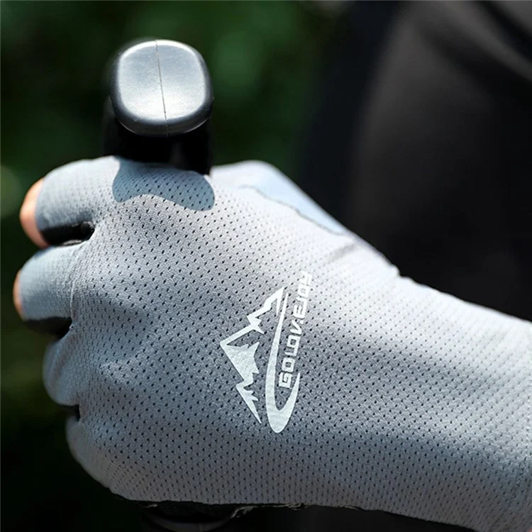 GOLOVEJOY XG51 Une paire de gants pour hommes Cyclisme Pêche Demi-doigts Gant de compression pour la protection des mains pour la randonnée, le camping, la course - Noir / Taille: L