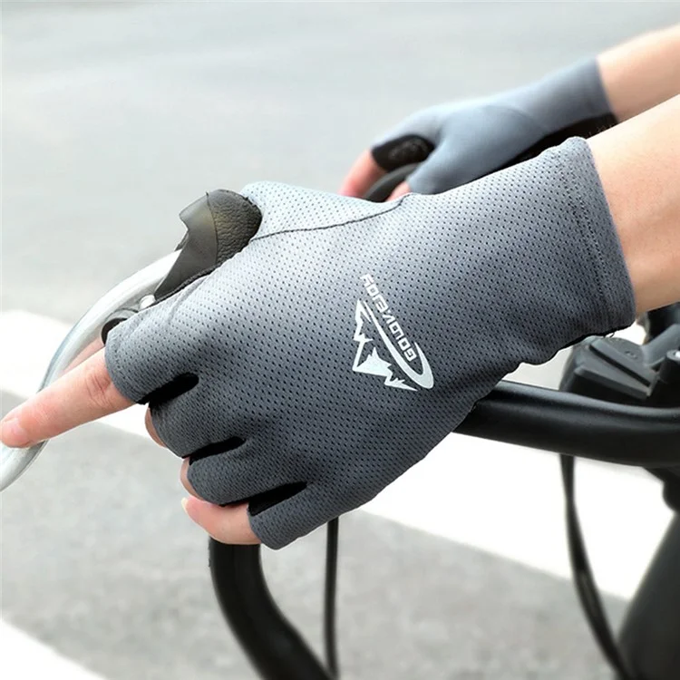GOLOVEJOY XG51 Une paire de gants pour hommes Cyclisme Pêche Demi-doigts Gant de compression pour la protection des mains pour la randonnée, le camping, la course - Noir / Taille: L