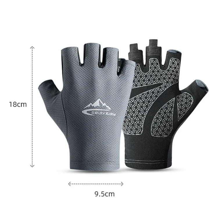 GOLOVEJOY XG51 Une paire de gants pour hommes Cyclisme Pêche Demi-doigts Gant de compression pour la protection des mains pour la randonnée, le camping, la course - Noir / Taille: L