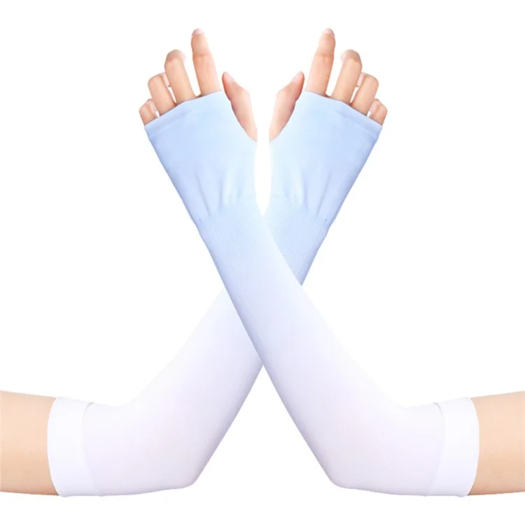 GOLOVEJOY HB21 Une paire de manches UV Protection Arm Sleeves Cycling Refroidissement Gants Dégradé de couleur Compression Longue Couverture du bras - Bleu