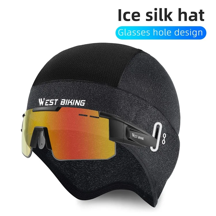 WEST BIKING YP0201362 Ice Silk Cooling Cap Summer Cycling Hat Breathable Helmet Liner Cap - Black / Grey