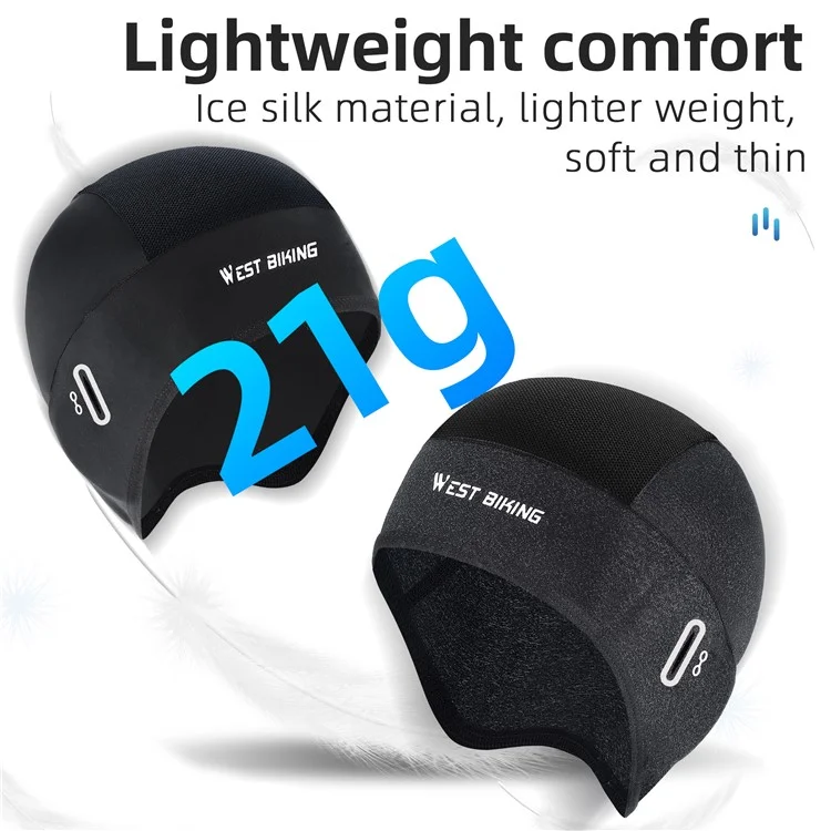 WEST BIKING YP0201362 Ice Silk Cooling Cap Summer Cycling Hat Breathable Helmet Liner Cap - Black / Grey