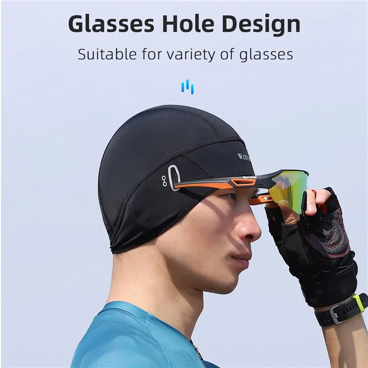 WEST BIKING YP0201363 Summer Cycling Ice Silk Cooling Cap UV Protection Breathable Helmet Liner Hat - Black