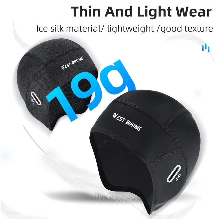 WEST BIKING YP0201363 Summer Cycling Ice Silk Cooling Cap UV Protection Breathable Helmet Liner Hat - Black