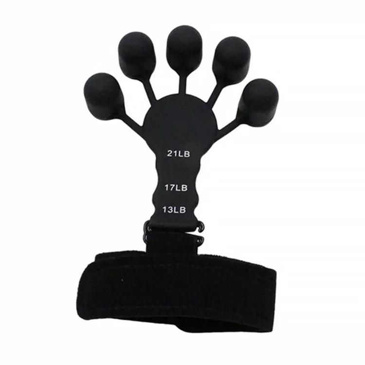Finger Grip Strength Trainer Adjustable Finger Exerciser Grip Strengthener for Rock Climbing, Relieve Pain, Arthritis - Black