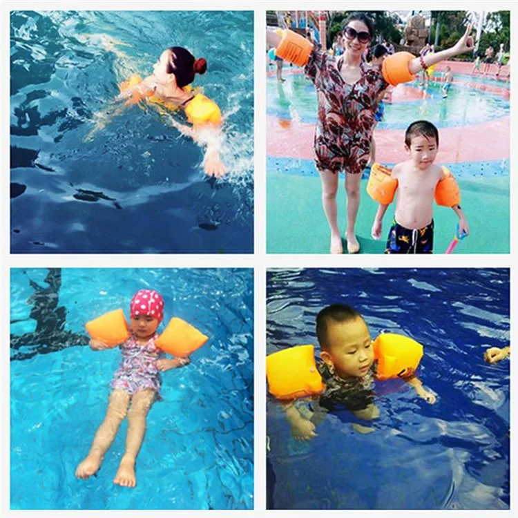 MT.MART YX-006 1 Pair PVC Swimming Arm Band Inflatable Armband Swimming Pool Arm Floating Sleeve - Yellow