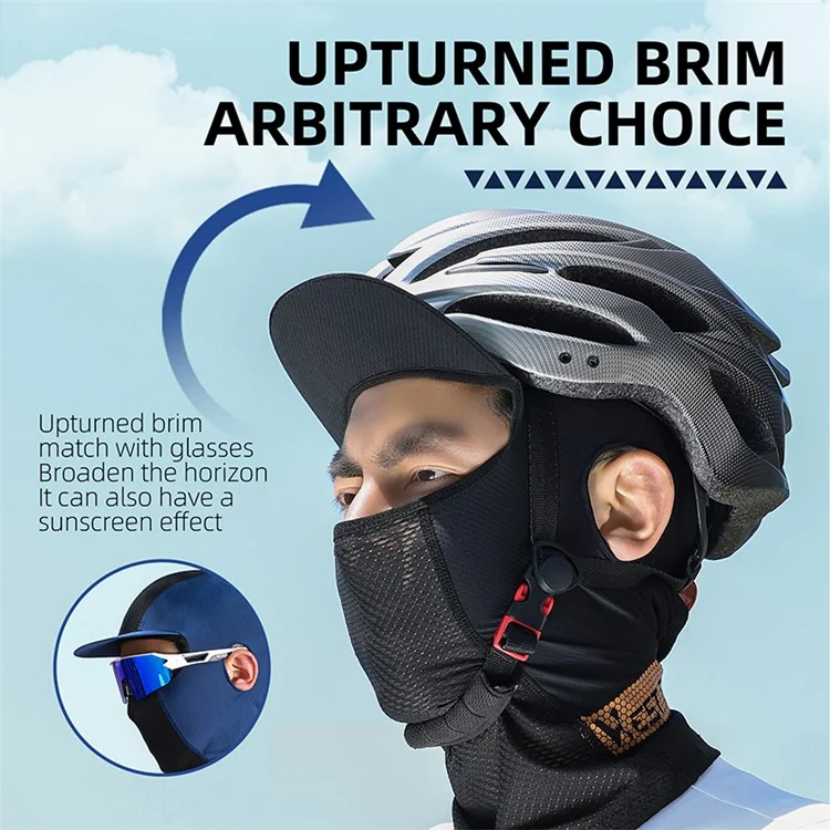 WEST BIKING YP0201382 UV-Schützender Nackengamasche Balaclava Eisseide Gesichtsbedeckung mit Schirm zum Radfahren, Angeln - Blau