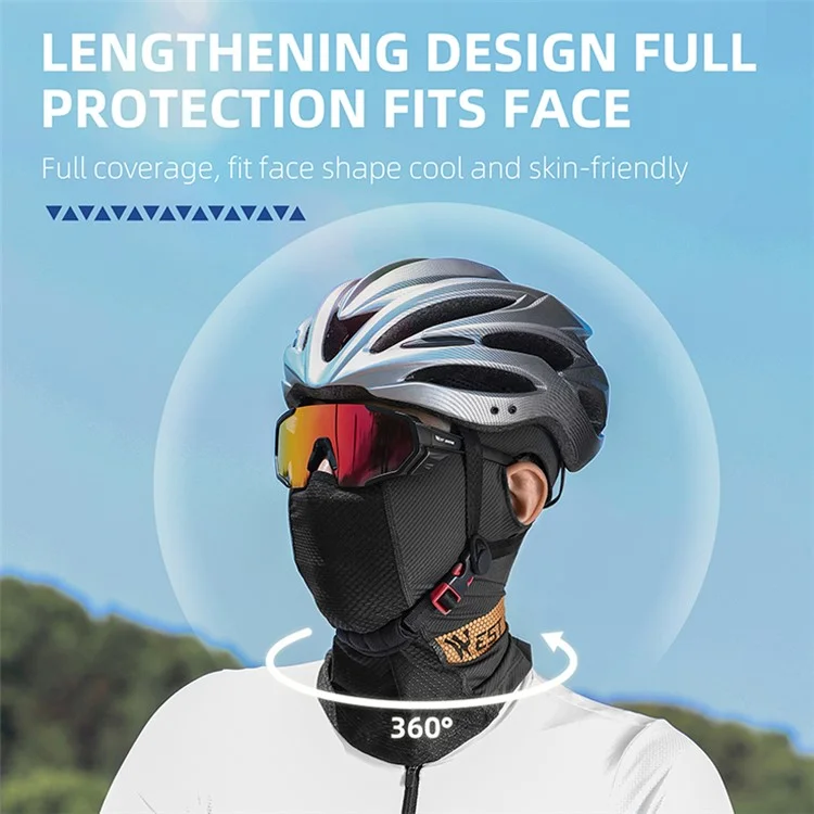 WEST BIKING YP0201382 UV-Schützender Nackengamasche Balaclava Eisseide Gesichtsbedeckung mit Schirm zum Radfahren, Angeln - Blau