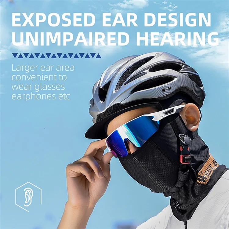 WEST BIKING YP0201382 UV-Schützender Nackengamasche Balaclava Eisseide Gesichtsbedeckung mit Schirm zum Radfahren, Angeln - Blau