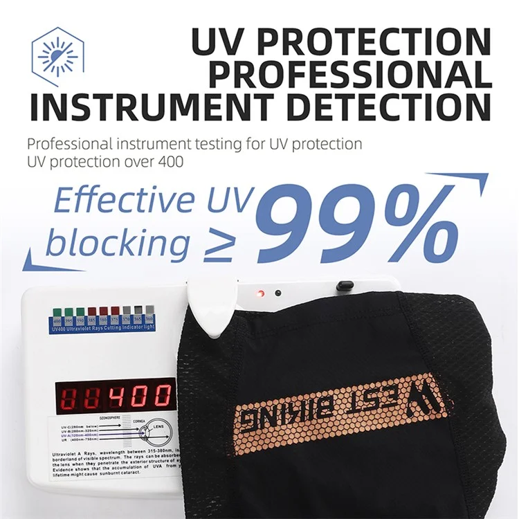 WEST BIKING YP0201382 UV-Schützender Nackengamasche Balaclava Eisseide Gesichtsbedeckung mit Schirm zum Radfahren, Angeln - Blau