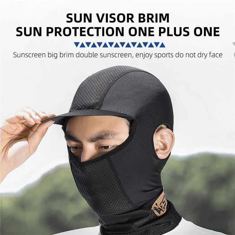 WEST BIKING YP0201382 UV-Schützender Nackengamasche Balaclava Eisseide Gesichtsbedeckung mit Schirm zum Radfahren, Angeln - Blau