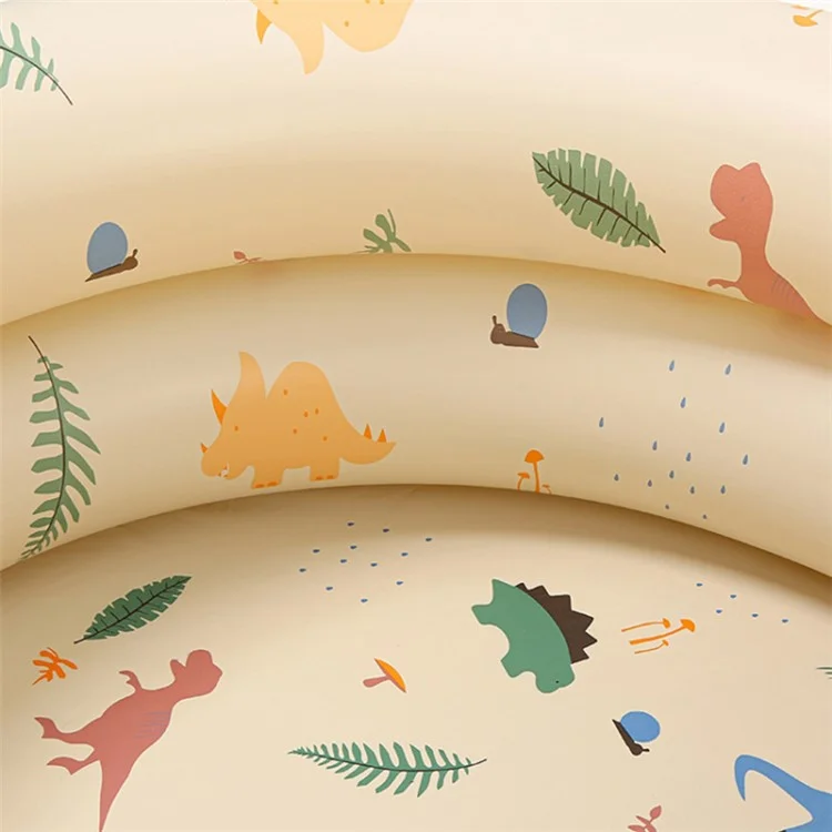 Piscina per bambini gonfiabile, piscina estiva rotonda in PVC per il bagnetto per neonati, Stile 120 - Dinosauro beige