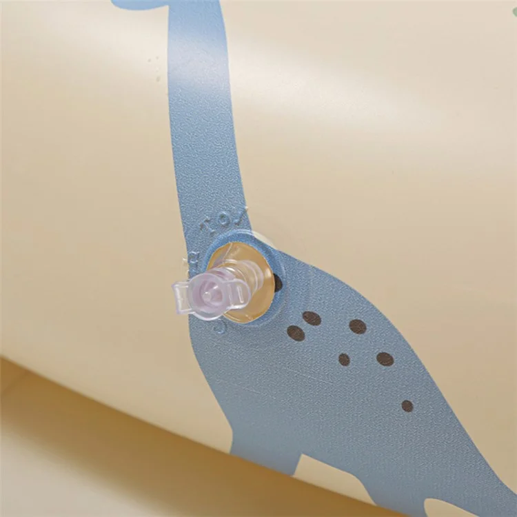 Piscina per bambini gonfiabile, piscina estiva rotonda in PVC per il bagnetto per neonati, Stile 120 - Dinosauro beige