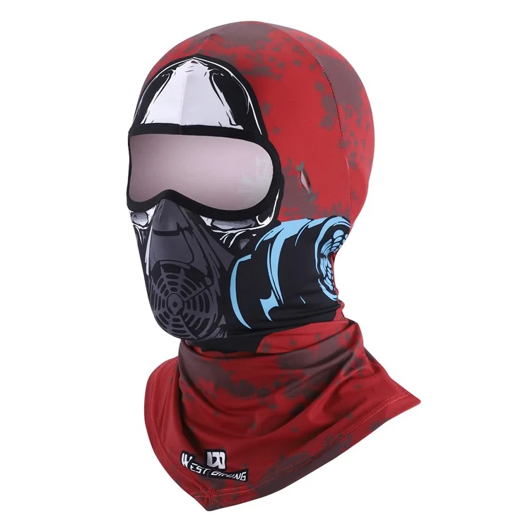 WEST BIKING YP0201392 Sommerskibekleidung Sonnenschutz-Zauberhalstuch Kopfbedeckung Atmungsaktiv Eisseide Gesichtsabdeckung - Roter Dämon