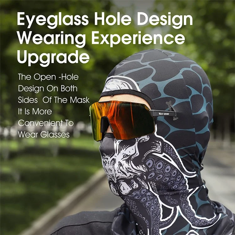 WEST BIKING YP0201392 Sommerskibekleidung Sonnenschutz-Zauberhalstuch Kopfbedeckung Atmungsaktiv Eisseide Gesichtsabdeckung - Roter Dämon