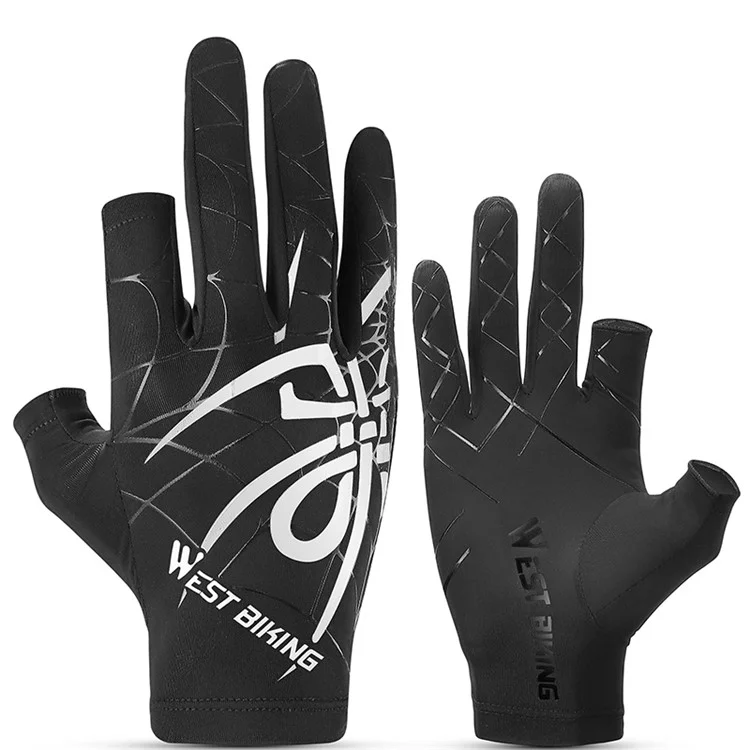 WEST BIKING YP0211238 1 Paire de Gants de Cyclisme de Plein Air pour la Pêche Gants en Soie Glacée Respirants - Blanc / L