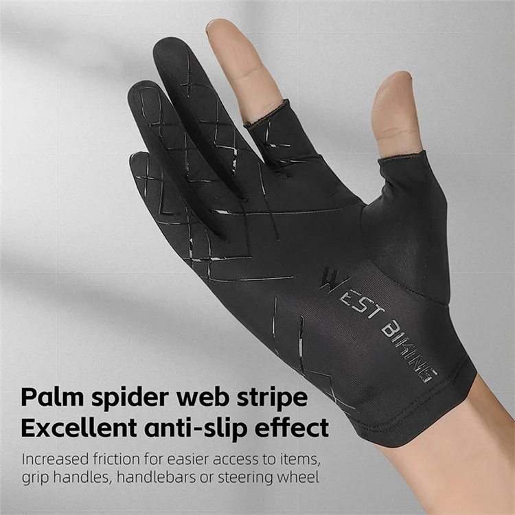 WEST BIKING YP0211238 1 Paire de Gants de Cyclisme de Plein Air pour la Pêche Gants en Soie Glacée Respirants - Blanc / L