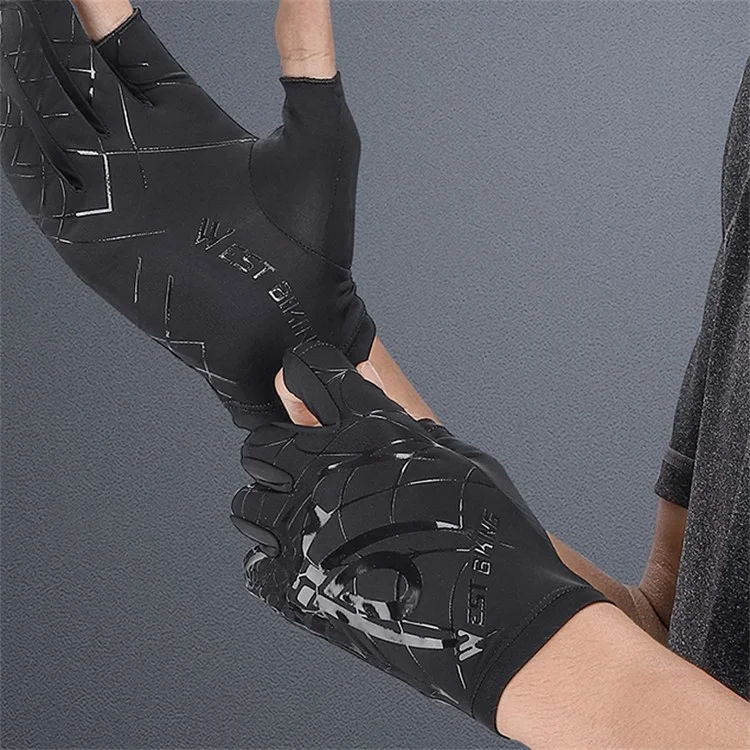 WEST BIKING YP0211238 1 Paire de Gants de Cyclisme de Plein Air pour la Pêche Gants en Soie Glacée Respirants - Blanc / L