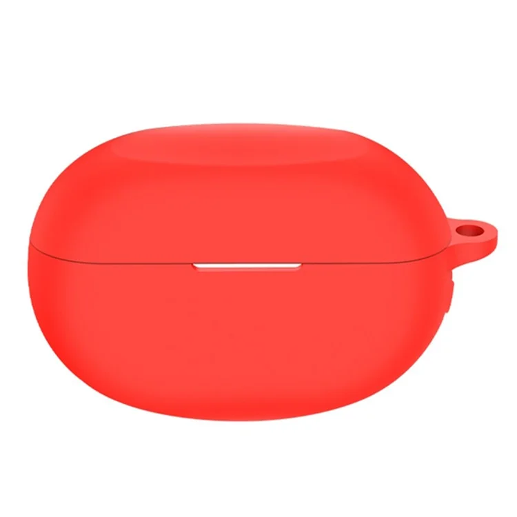 Para Realme Buds Air 5 Pro Funda de Silicona Estuche Cargador TWS Funda Protectora Bluetooth Auricular con Hebilla - Rojo