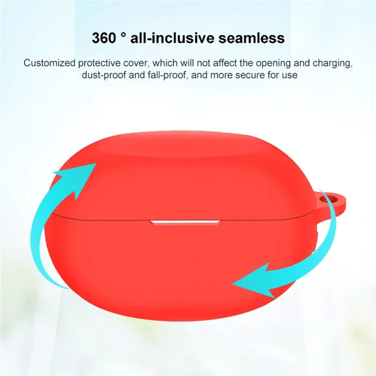Para Realme Buds Air 5 Pro Funda de Silicona Estuche Cargador TWS Funda Protectora Bluetooth Auricular con Hebilla - Rojo