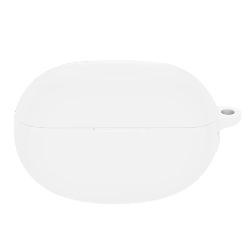 For Realme Buds Air 5 Pro Silicone Cover Case TWS Bluetooth-compatible Earphone Charging Bin Sleeve with Buckle - White