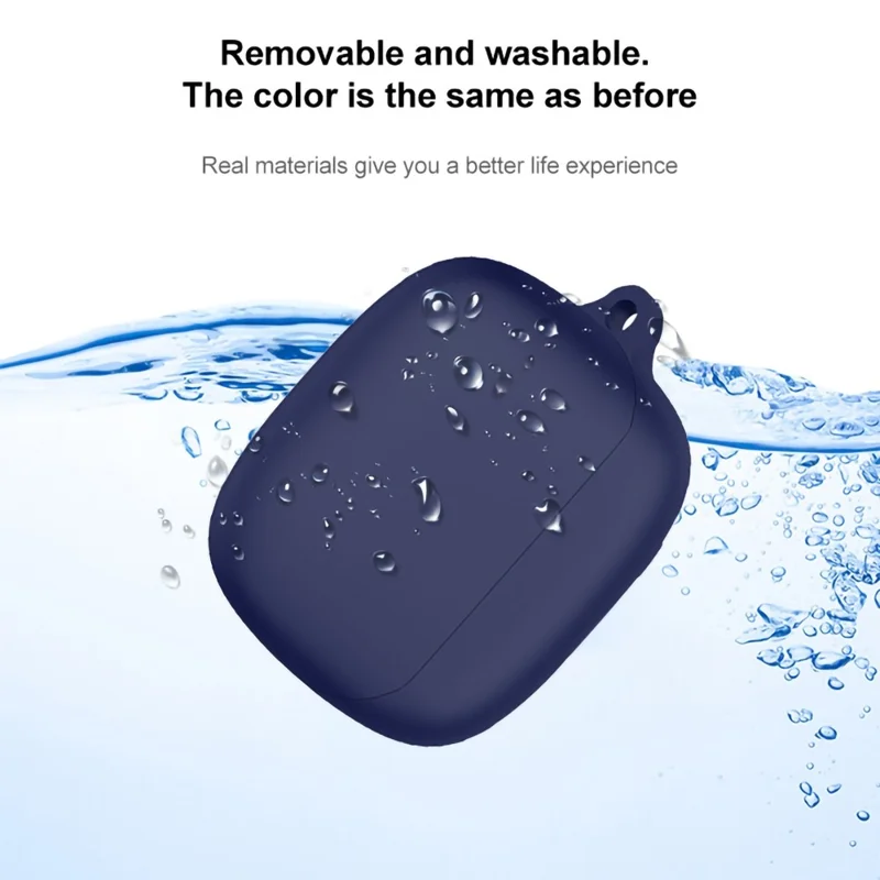 For Baseus M2s TWS Bluetooth-compatible Earphone Silicone Case Charging Bin Sleeve Cover with Buckle - White