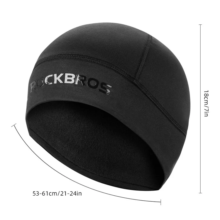 ROCKBROS YPP016 Polyester Spandex Fabric Thermal Warm Hat Cycling Skiing Cap Winter Skiing Beanie Hat for Keeping Head Warm - Black