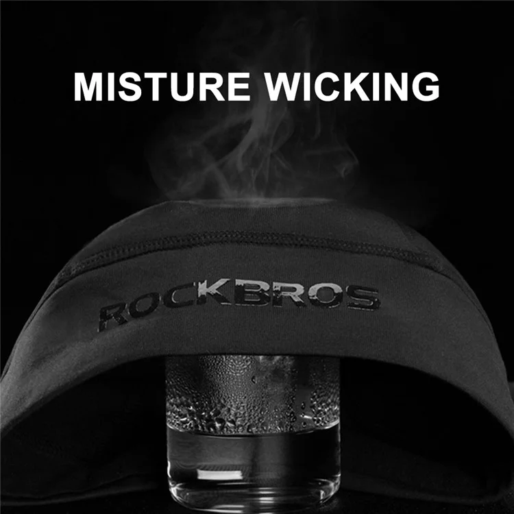 ROCKBROS YPP016 Polyester Spandex Fabric Thermal Warm Hat Cycling Skiing Cap Winter Skiing Beanie Hat for Keeping Head Warm - Black