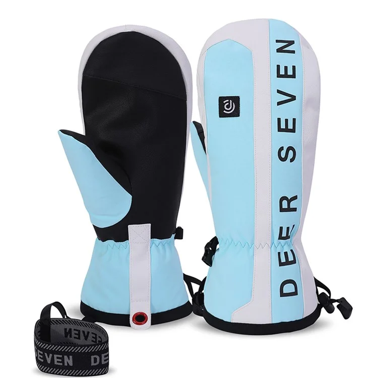 2280 1 Par de Luvas de Inverno para Adultos para Esqui e Snowboard, Impermeáveis e Quentes - Azul / P