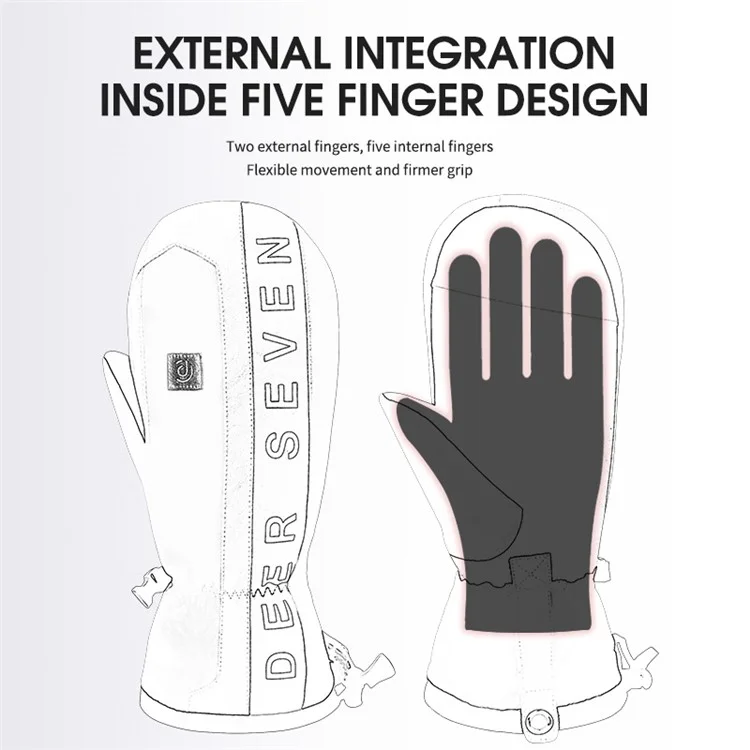 2280 1 Pair Adult Winter Skiing Snowboard Gloves Waterproof Warm Mitten - Blue / XL