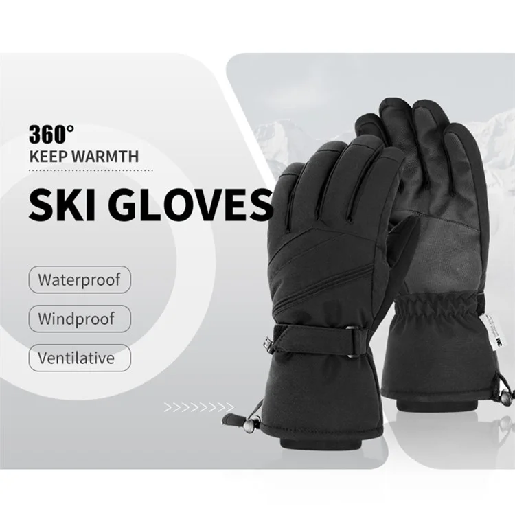006 1 Pair Men's Winter Gloves Windproof Touchscreen Running Gloves Non-Slip Thermal Gloves - Black / M