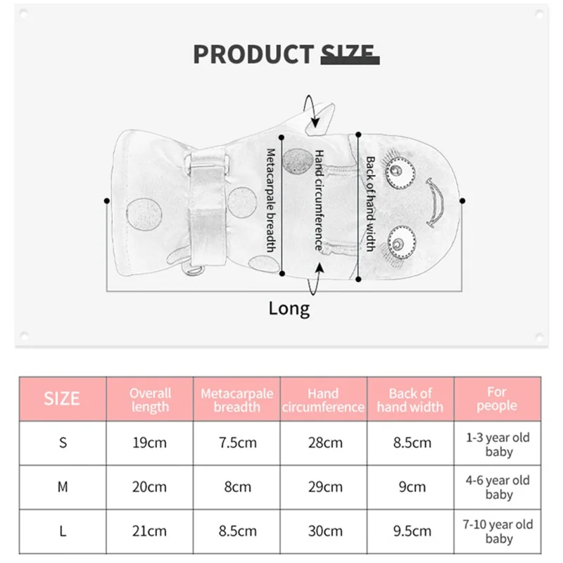 2040 1 Pair Cartoon Pattern Kids Gloves Skiing Cycling Waterproof Warm Children Mittens - Beetle / M