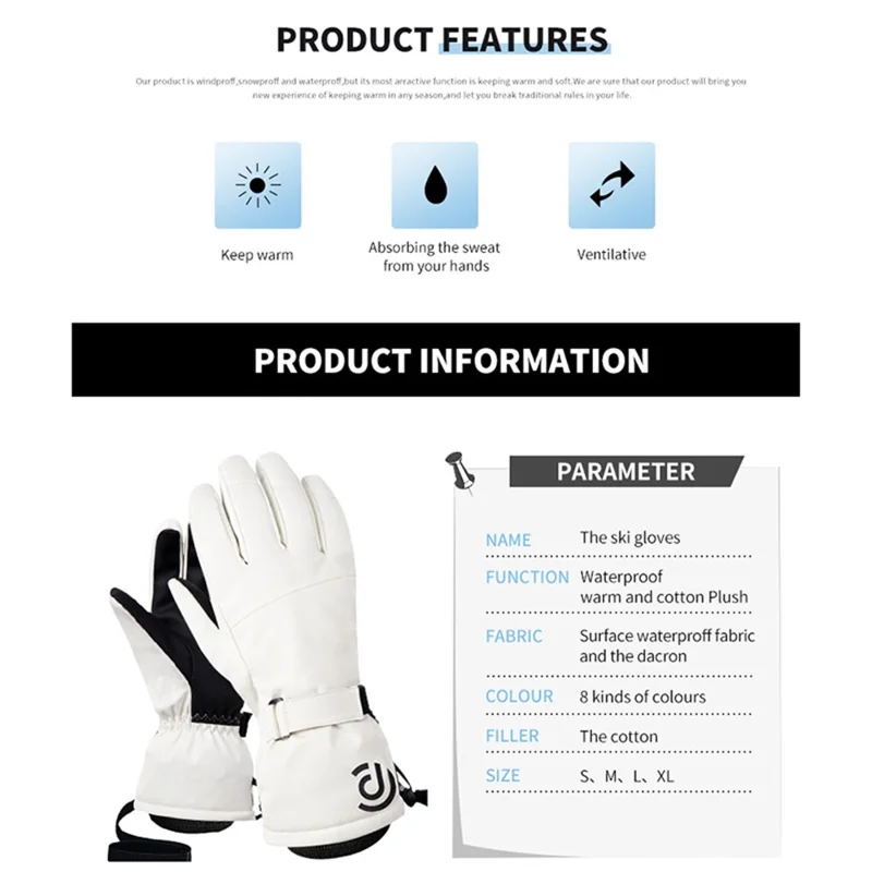 2102 1 Pair Winter Warm Gloves Cycling Touch Screen Water Resistant Running Gloves for Men Women - Purple+Blue / XL