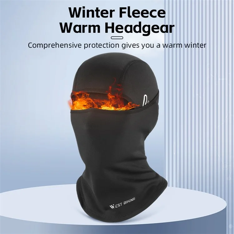 WEST BIKING YP0201397 Winter Motorcycling Cycling Headwear Neck Gaiter Warm Fleece Head Face Cover with Glasses Hole