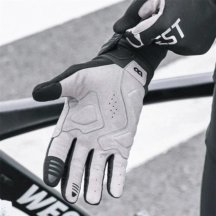 WEST BIKING YP0211237 1 Par de Luvas de Ciclismo Ao Ar Livre Tela Sensível ao Toque Windproof Warm Luvas Mittens - M